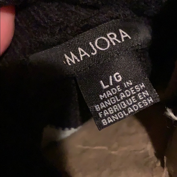 Faux wrap sweater with buckles. Stripped. Large. - Picture 2 of 3